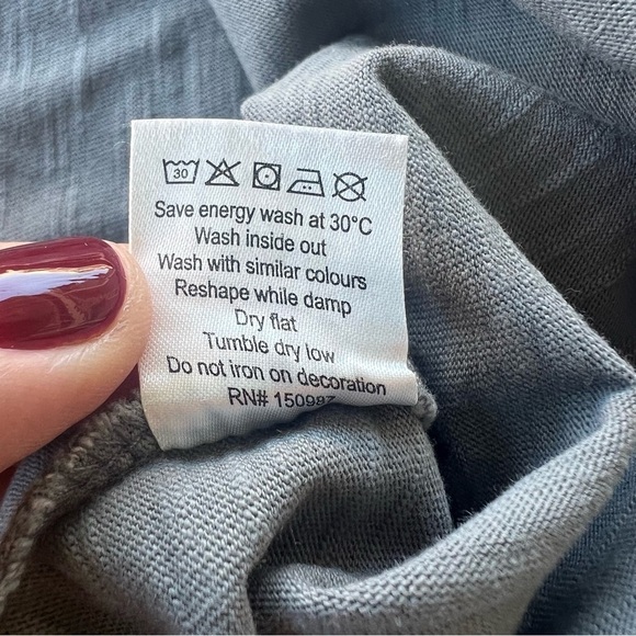 Rylee + Cru Ocean Waves T-Shirt Dress Gray White Short Sleeve Small NWT - Picture 10 of 10